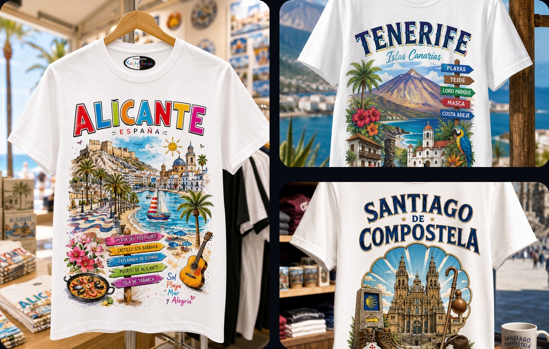 Mockups de camisetas souvenir